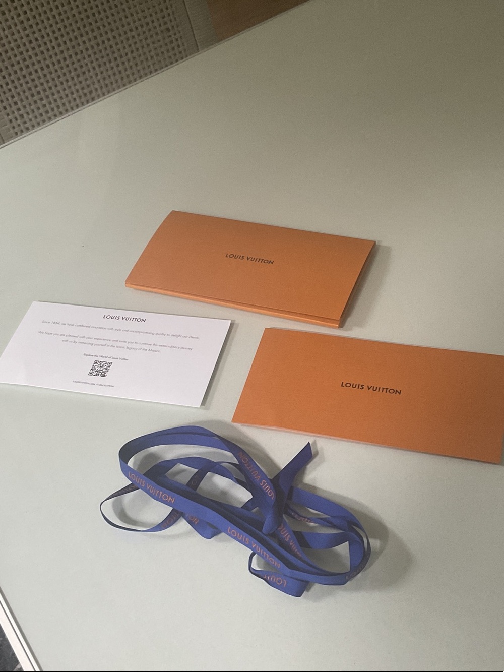 Louis Vuitton Royal Blue Ribbon with Orange Booklets